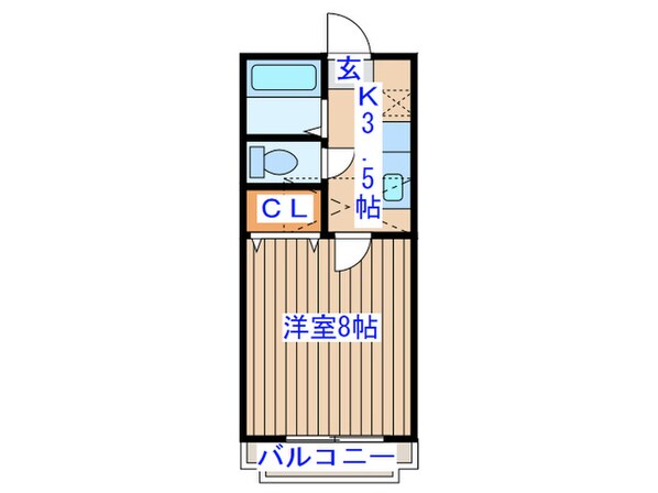 ﾎﾜｲﾄｷｬｯｽﾙ南小泉ﾋﾞﾚｼﾞD棟の物件間取画像